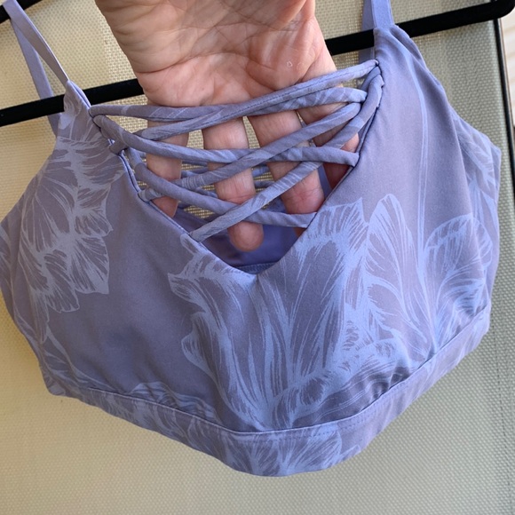 Fabletics Lenni Sports Bra Purple Floral Print - Picture 4 of 8